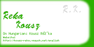 reka kousz business card